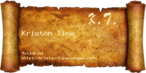 Kriston Tina névjegykártya